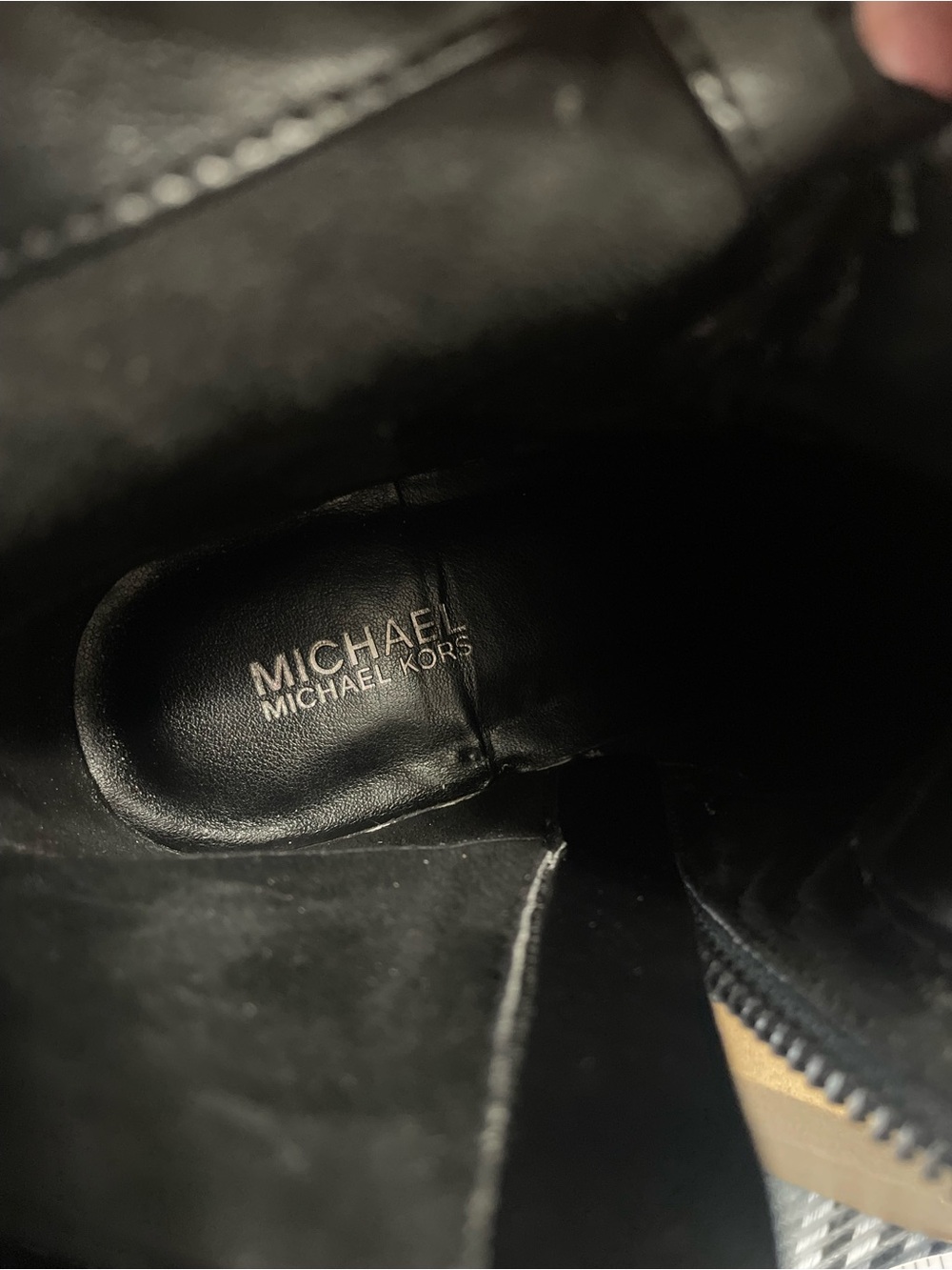 Michael Kors Leather Faux Fur Black Combat Boots size 7.5 - Picture 8 of 9